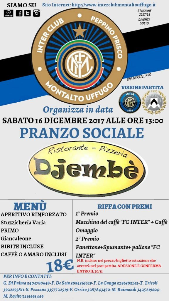 Evento 2017 - 12 - 16 - Pranzo sociale