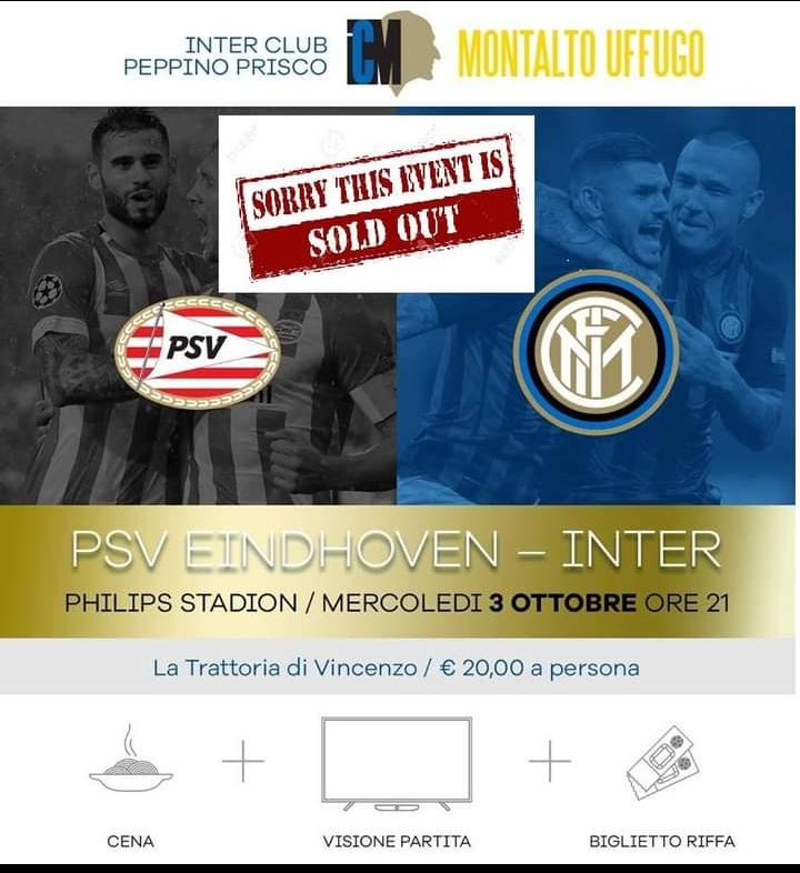 Evento 2018 - 10 - 03 - Cena PSV Inter
