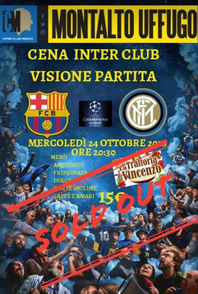 Evento 2018 - 10 - 24 - Cena Barcellona Inter