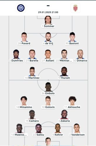 STAGIONE 2024-2025 INTER-MONACO 1738190318339